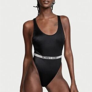 New! Victoria’s Secret Very Sexy Shine Strap Belt Swimsuit black 24722